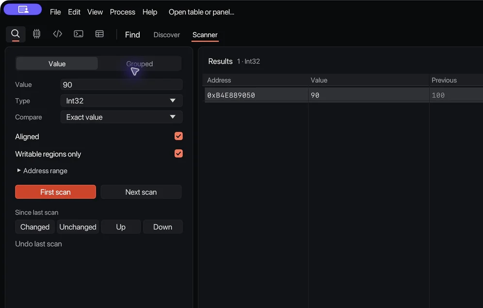 Scanner in Offset 0.1.4 with one Int32 result.